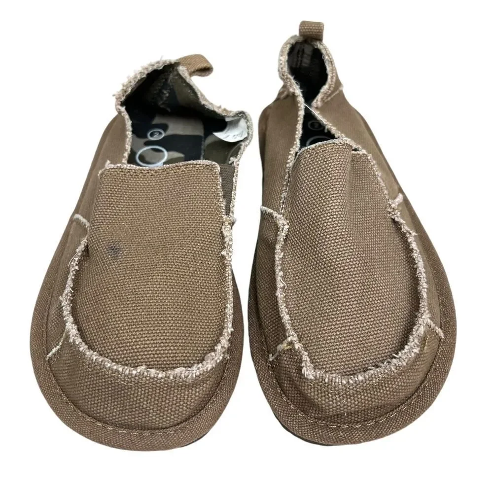 Op Ocean Pacific Boys Loafers Canvas After Beach Moc Toe Slip On Tan Size 2
